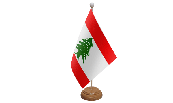 Lebanon Small Flag with Wooden Stand